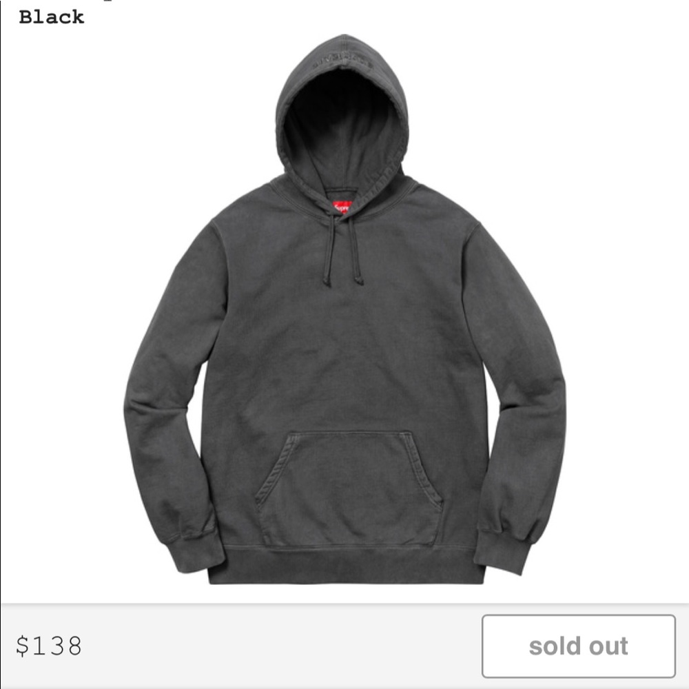 ❌SOLD❌Supreme Overdyed Black Hoodie